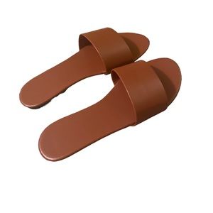 Elegant New  Brown Slide Sandals single band Flat Sandals